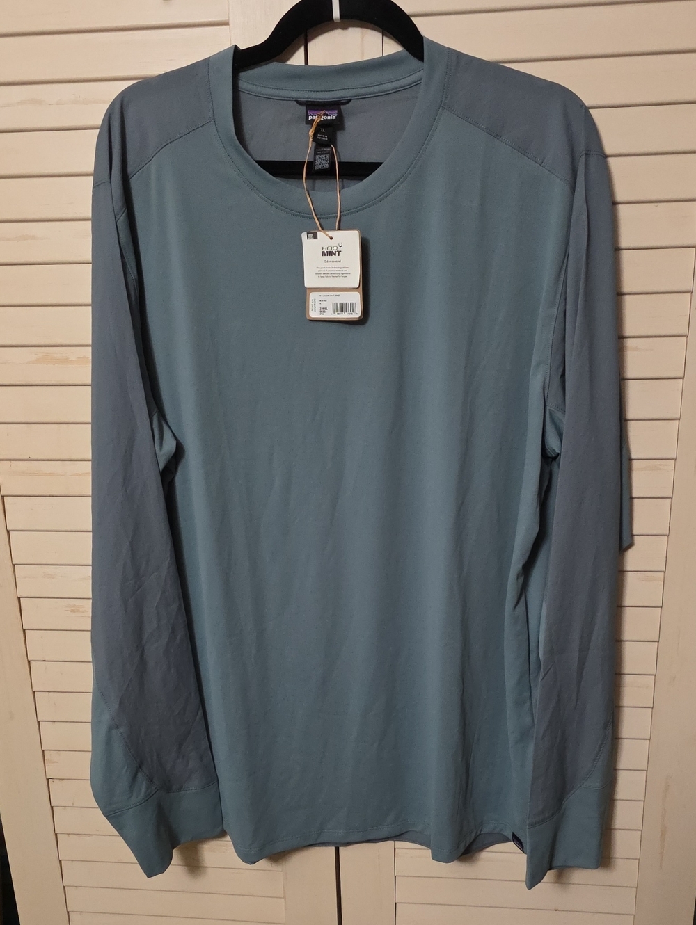 NWT Patagonia Men's Long-Sleeve Dirt Craft Mountain Bike Jersey XL Blue Sage
